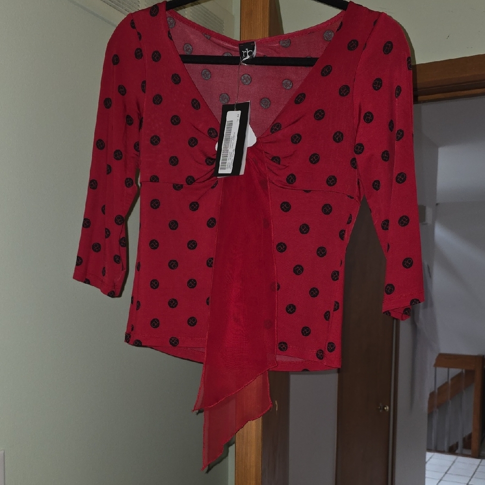 Red Polka Dot Women's Top